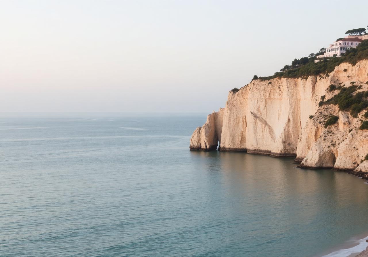 Coastal cliffs at dawn